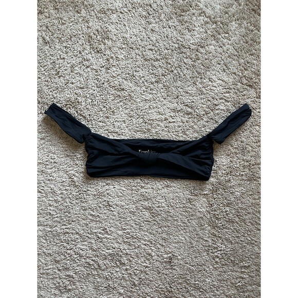 Frankies Bikinis Monica Knotted Bikini Top in Black Size LARGE - Picture 1 of 6